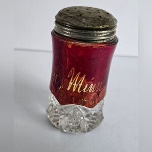 Ruby Red Flash Salt Shaker Vintage